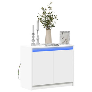 Credenza con LED Bianca 72x34x61 cm in Legno Multistrato 852173