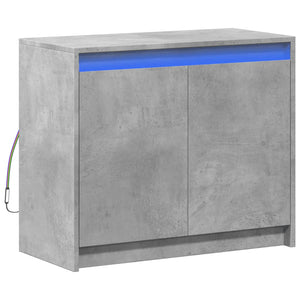 Credenza con LED Grigio Cemento 72x34x61 cm Legno Multistrato 852176