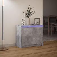 Credenza con LED Grigio Cemento 72x34x61 cm Legno Multistrato 852176