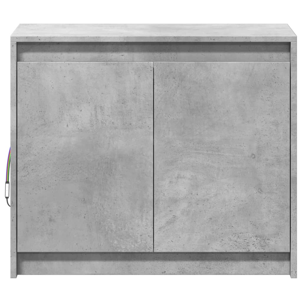 Credenza con LED Grigio Cemento 72x34x61 cm Legno Multistrato 852176