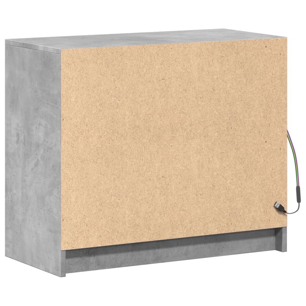 Credenza con LED Grigio Cemento 72x34x61 cm Legno Multistrato 852176