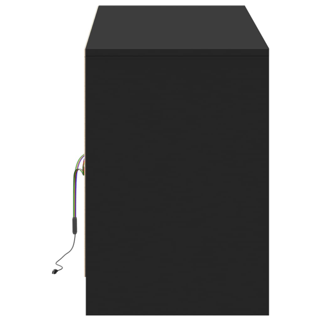 Mobile Porta TV con LED Nero 139,5x34x50 cm in Truciolato 852195