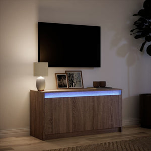 Mobile Porta TV con LED Rovere Marrone 100x34x50 cm Truciolato 852214