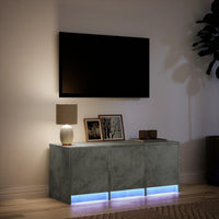 Mobile Porta TV con LED Grigio Cemento 97x34x40 cm Truciolato 852239