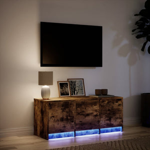 Mobile Porta TV con LED Rovere Fumo 97x34x40 cm in Truciolato 852240