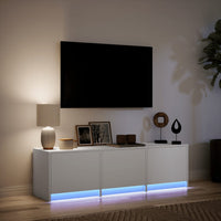 Mobile Porta TV con LED Bianco 140x34x40 cm in Truciolato 852243