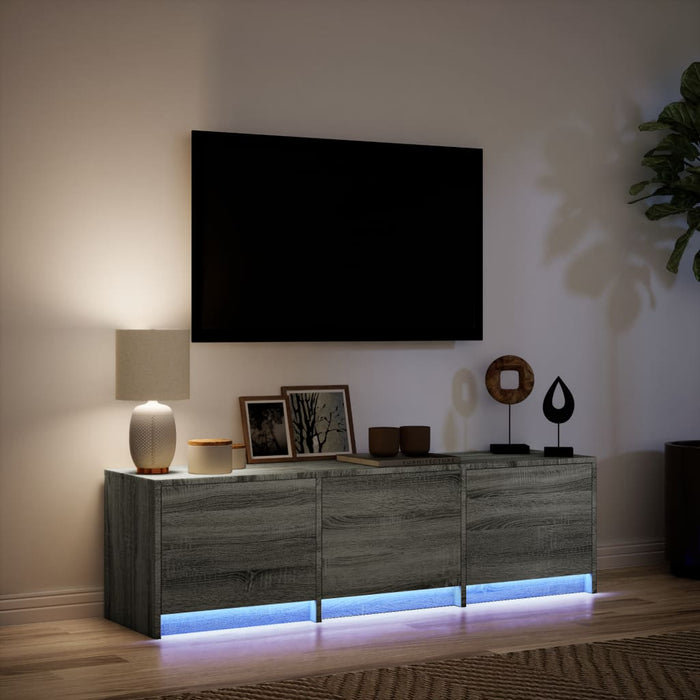 Mobile Porta TV con LED Grigio Sonoma 140x34x40cm in Truciolato 852248