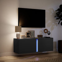 Mobile TV a Parete con Luci LED Nero 100x31x35 cm 852265