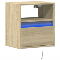 Mobile TV a Parete con Luci LED Rovere Sonoma 41x31x45 cm 852317