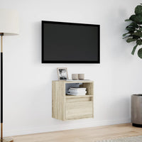 Mobile TV a Parete con Luci LED Rovere Sonoma 41x31x45 cm 852317