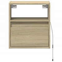 Mobile TV a Parete con Luci LED Rovere Sonoma 41x31x45 cm 852317