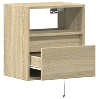 Mobile TV a Parete con Luci LED Rovere Sonoma 41x31x45 cm 852317