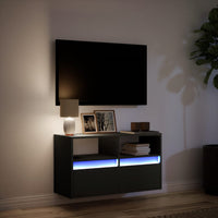 Mobile TV a Parete con Luci LED Nero 80x31x45 cm 852328