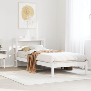 Letto senza Materasso Bianco 75x190 in Legno Massello di Pino 3305707