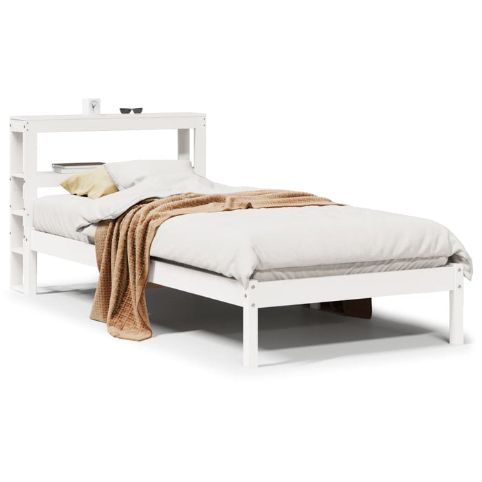 Letto senza Materasso Bianco 75x190 in Legno Massello di Pino 3305707