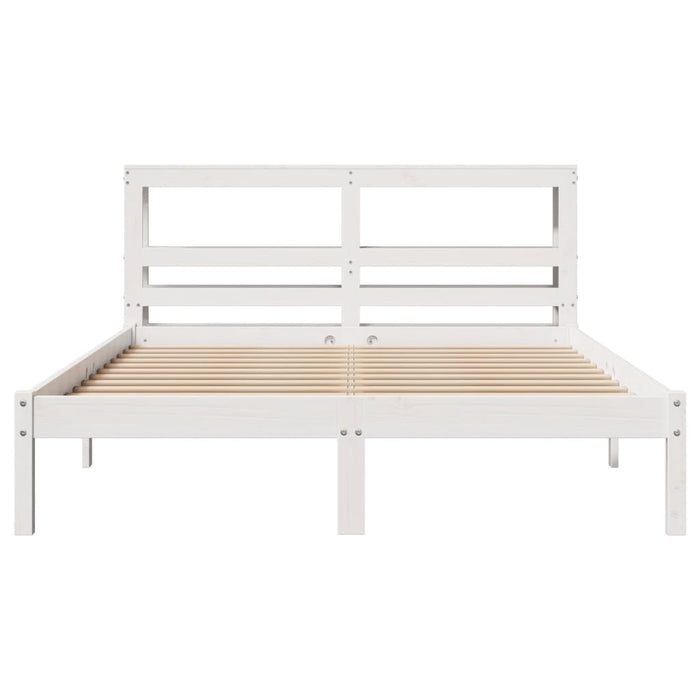 Letto senza Materasso Bianco 120x190 cm Legno Massello di Pino 3305711