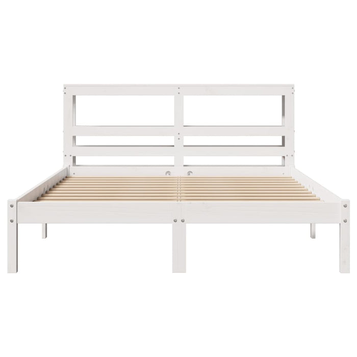 Letto senza Materasso Bianco 140x190 cm Legno Massello di Pino 3305715