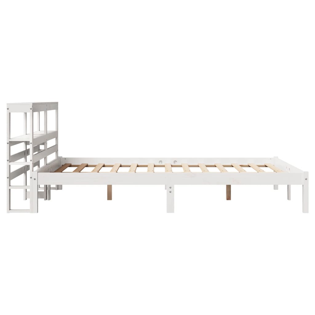 Letto senza Materasso Bianco 140x190 cm Legno Massello di Pino 3305715