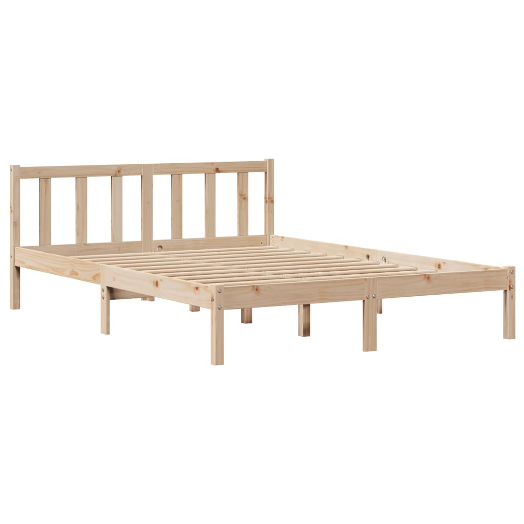 Letto senza Materasso 135x190 cm in Legno Massello di Pino 3305751