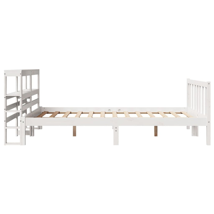 Letto senza Materasso Bianco 135x190 cm Legno Massello di Pino 3305752