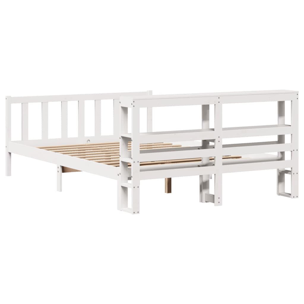 Letto senza Materasso Bianco 135x190 cm Legno Massello di Pino 3305752