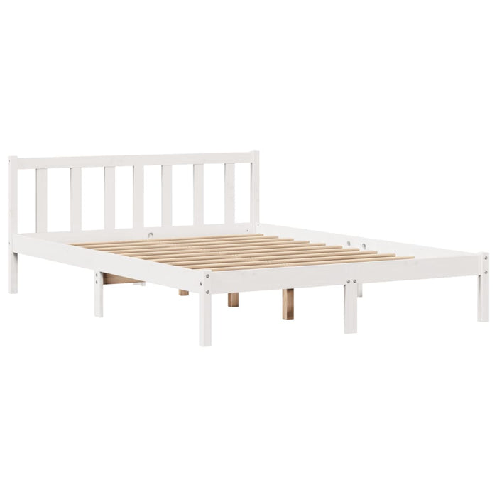 Letto senza Materasso Bianco 135x190 cm Legno Massello di Pino 3305752