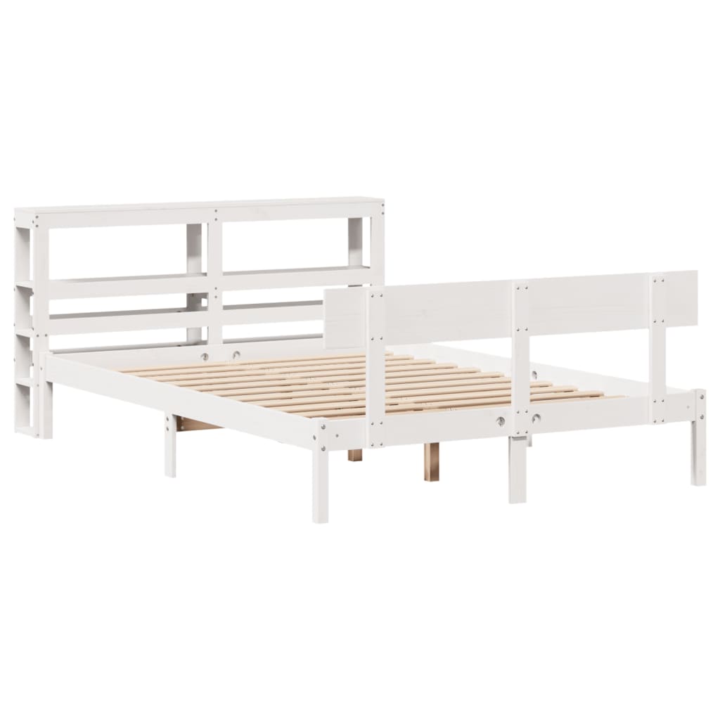 Letto senza Materasso Bianco 150x200 cm Legno Massello di Pino 3305803