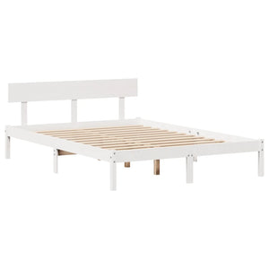 Letto senza Materasso Bianco 150x200 cm Legno Massello di Pino 3305803