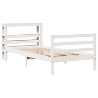 Letto senza Materasso Bianco 75x190 in Legno Massello di Pino 3305811