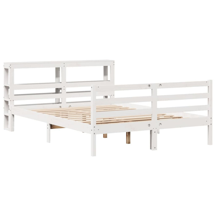 Letto senza Materasso Bianco 120x190 cm Legno Massello di Pino 3305815