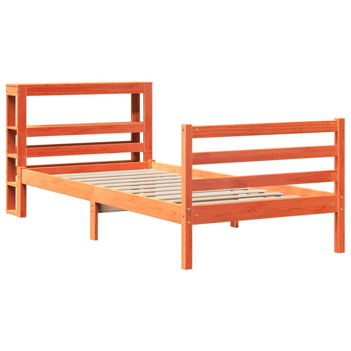 Letto senza Materasso Marrone Cera 90x200 cm Legno di Pino 3305841