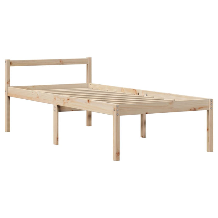 Letto per Anziani con Testiera 75x190 cm Legno Massello di Pino 3305849