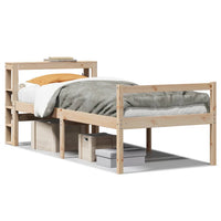 Letto per Anziani con Testiera 75x190 cm Legno Massello di Pino 3305849