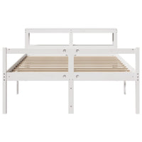 Letto Anziani con Testiera Bianco 135x190cm Legno Massello Pino 3305856