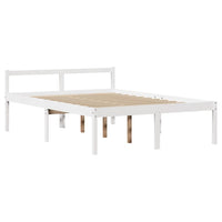 Letto Anziani con Testiera Bianco 135x190cm Legno Massello Pino 3305856