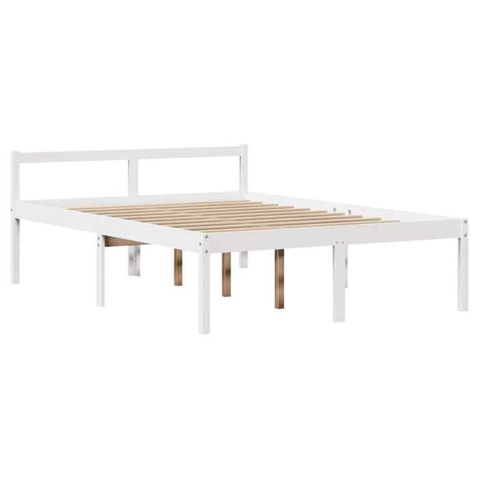 Letto Anziani con Testiera Bianco 150x200cm Legno Massello Pino 3305868