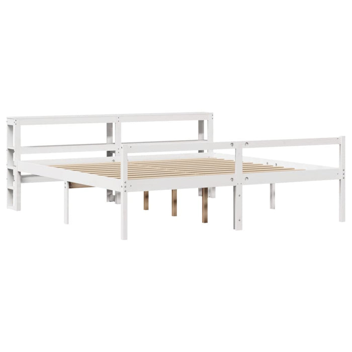 Letto Anziani con Testiera Bianco 200x200cm Legno Massello Pino 3305874