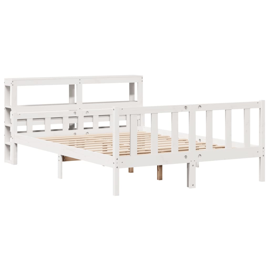 Letto senza Materasso Bianco 160x200 cm Legno Massello di Pino 3305909