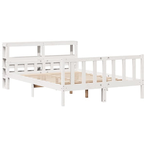 Letto senza Materasso Bianco 160x200 cm Legno Massello di Pino 3305909