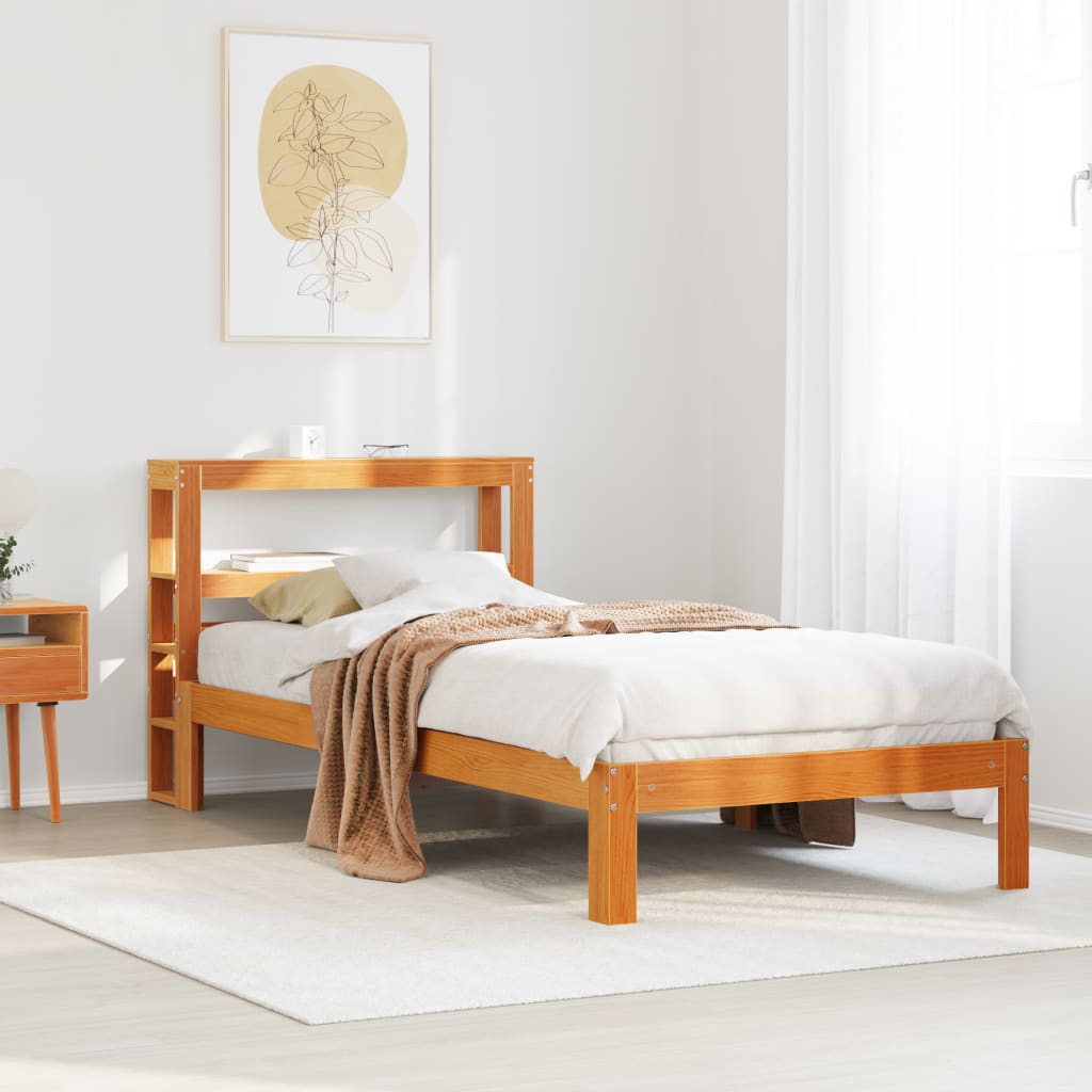 Letto senza Materasso Marrone Cera 75x190 cm in Legno di Pino 3306057