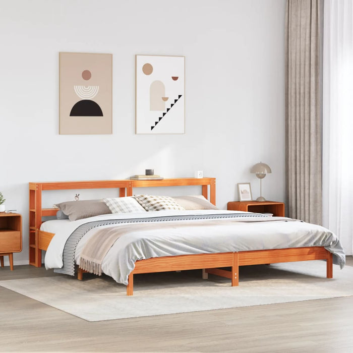 Letto senza Materasso Marrone Cera 180x200 cm in Legno di Pino 3306140