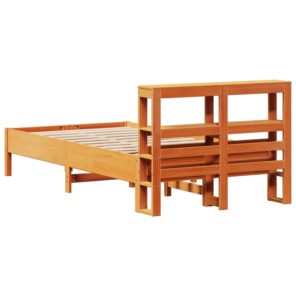 Letto senza Materasso Marrone Cera 100x200 cm in Legno di Pino 3306155