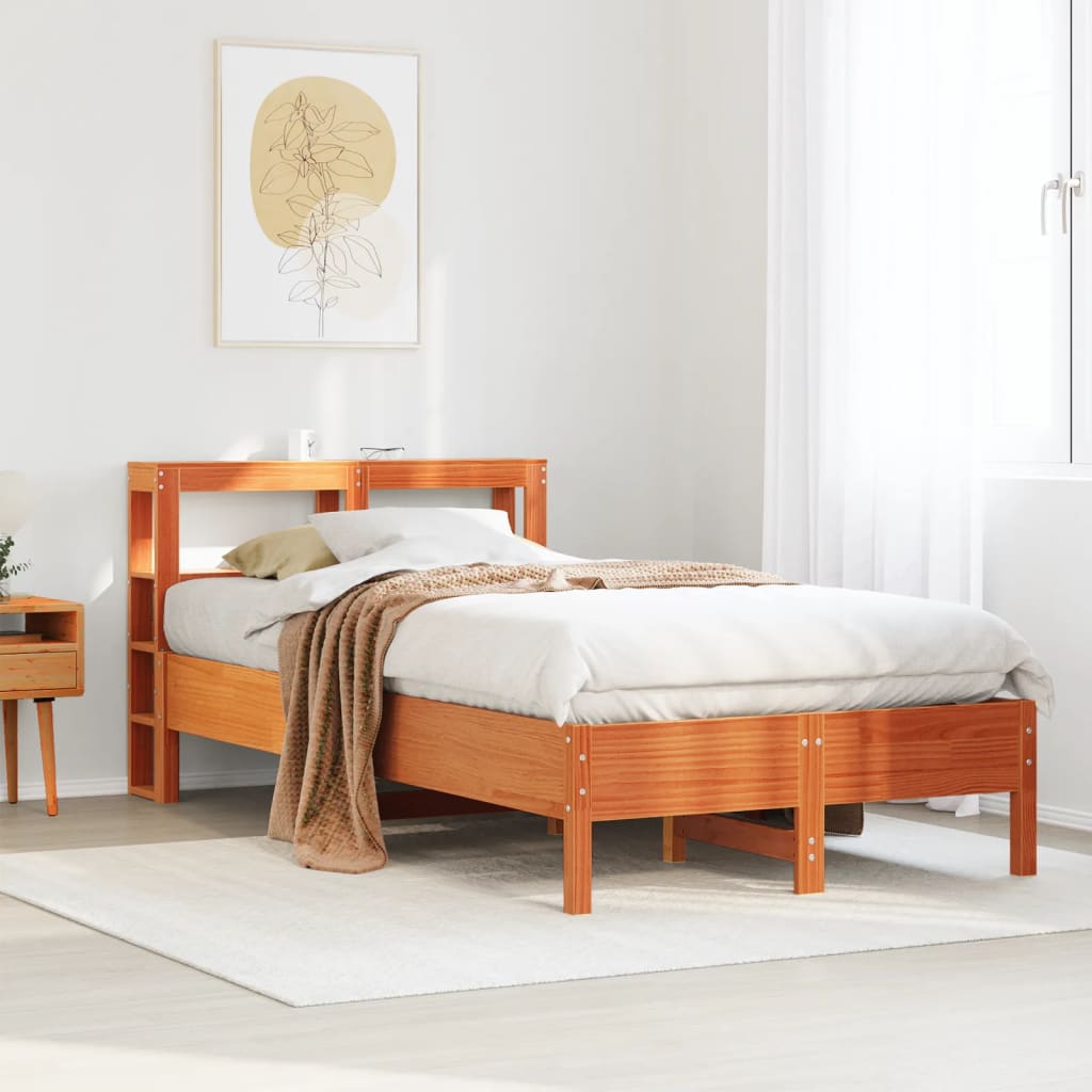 Letto senza Materasso Marrone Cera 100x200 cm in Legno di Pino 3306155