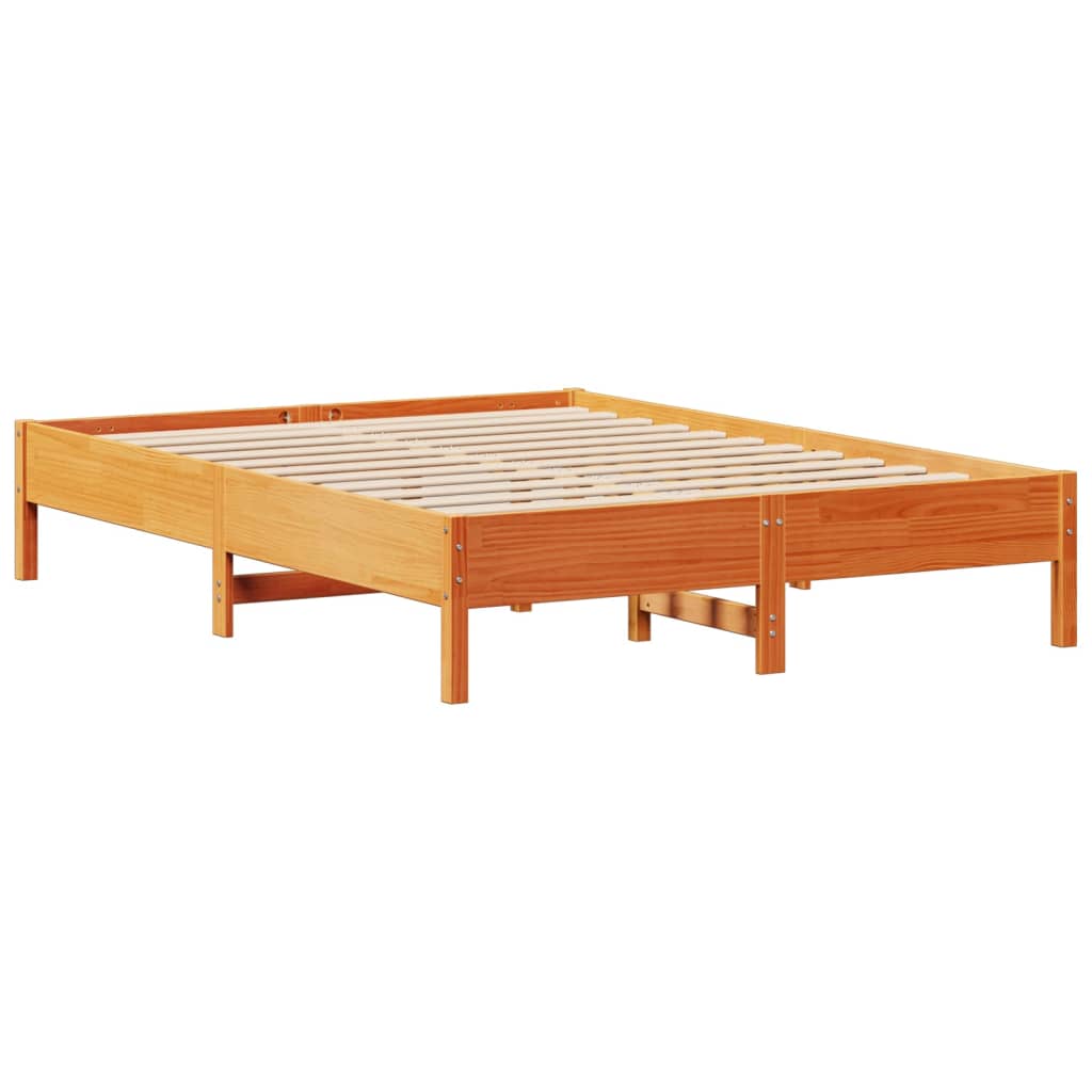 Letto senza Materasso Marrone Cera 135x190 cm in Legno di Pino 3306164