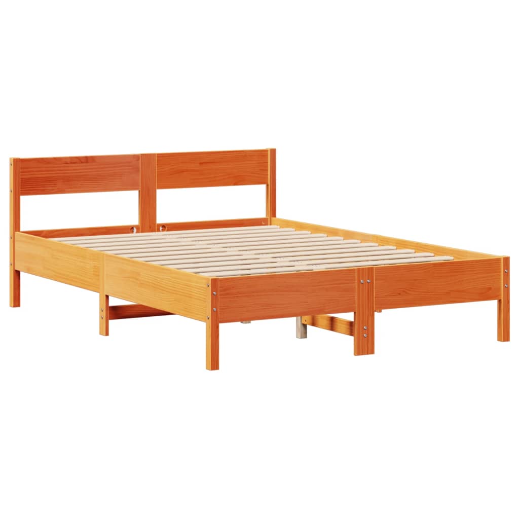 Letto senza Materasso Marrone Cera 150x200 cm in Legno di Pino 3306185