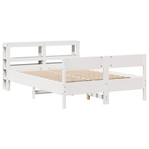 Letto senza Materasso Bianco 140x200 cm Legno Massello di Pino 3306187