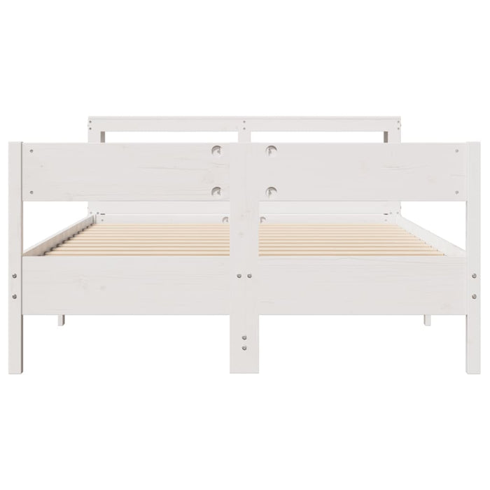 Letto senza Materasso Bianco 140x200 cm Legno Massello di Pino 3306187