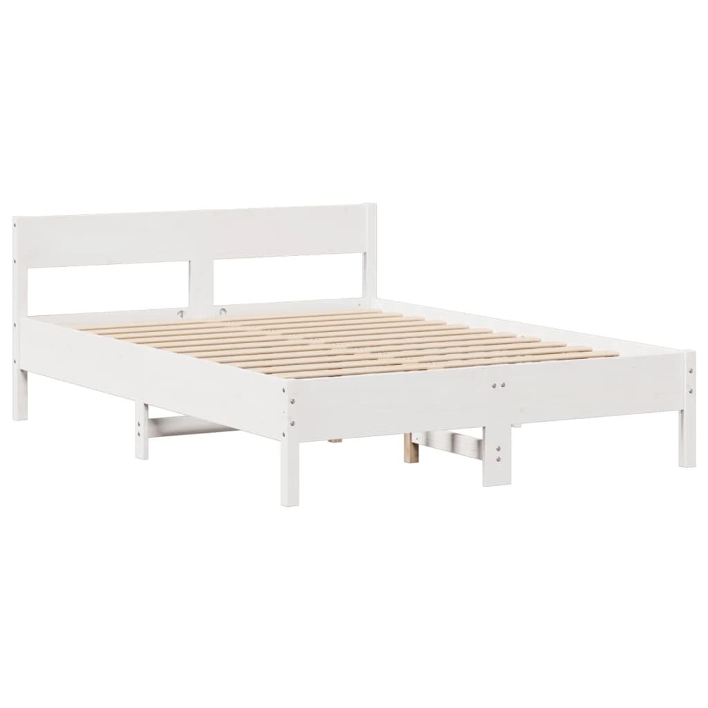 Letto senza Materasso Bianco 140x200 cm Legno Massello di Pino 3306187