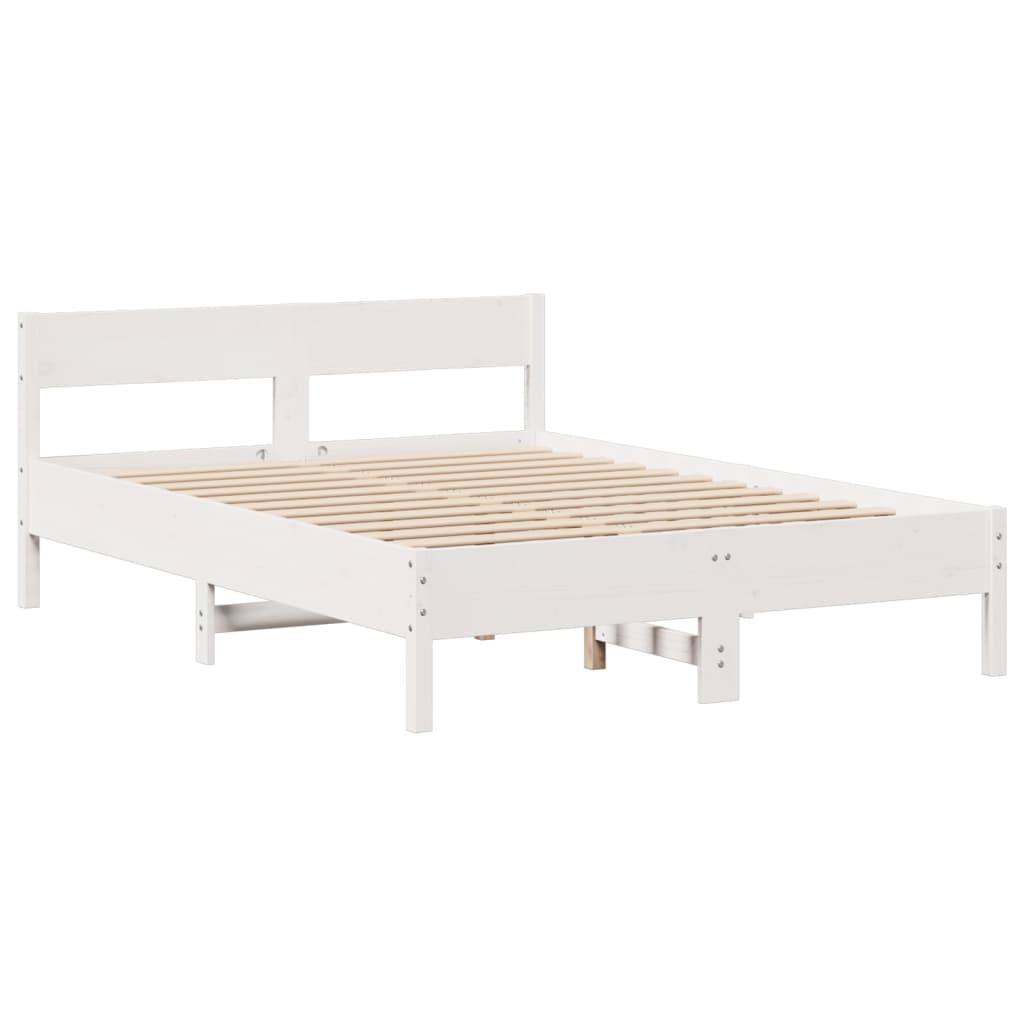 Letto senza Materasso Bianco 140x200 cm Legno Massello di Pino 3306187