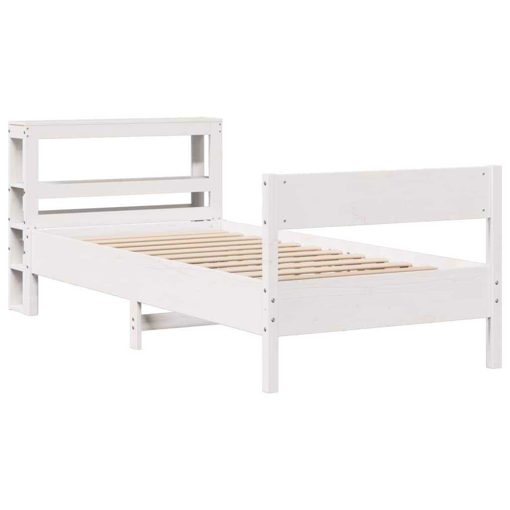 Letto senza Materasso Bianco 90x200 cm Legno Massello di Pino 3306196